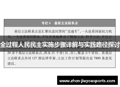 全过程人民民主实施步骤详解与实践路径探讨